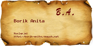 Borik Anita névjegykártya